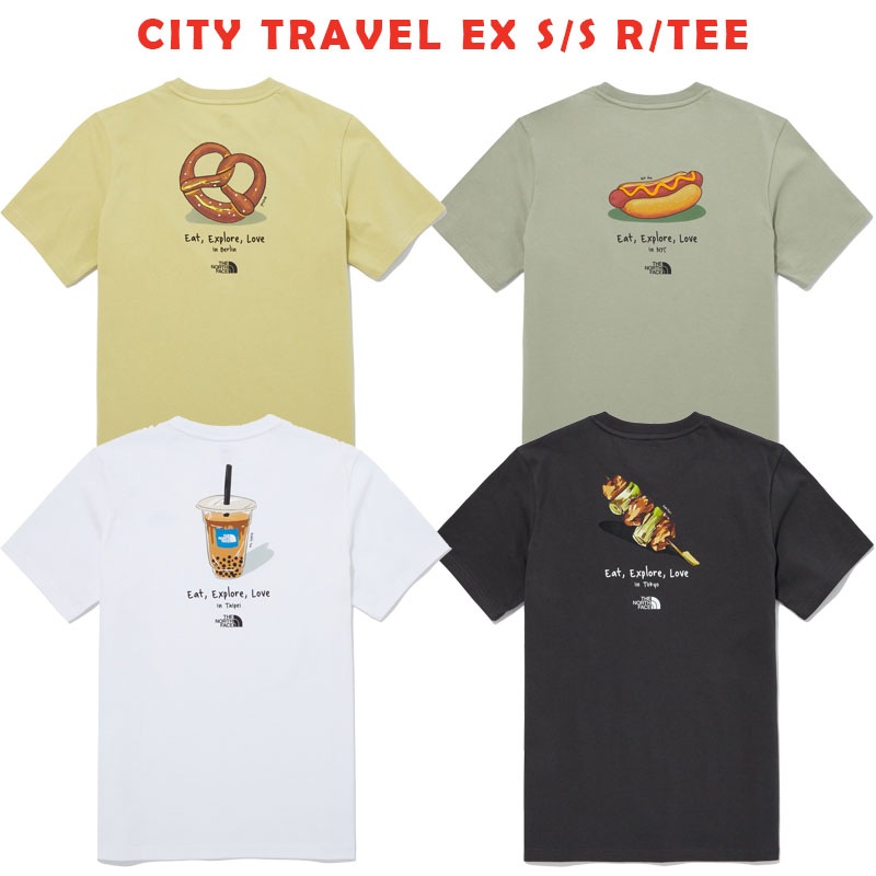 韓国正規品保証 関税負担なし NT7UQ22A MS CITY TRAVEL EX S/S R/TEEデイリー 基本 着装 男子 女子 人気 韓国 ファッション 男女共用 アウトドア