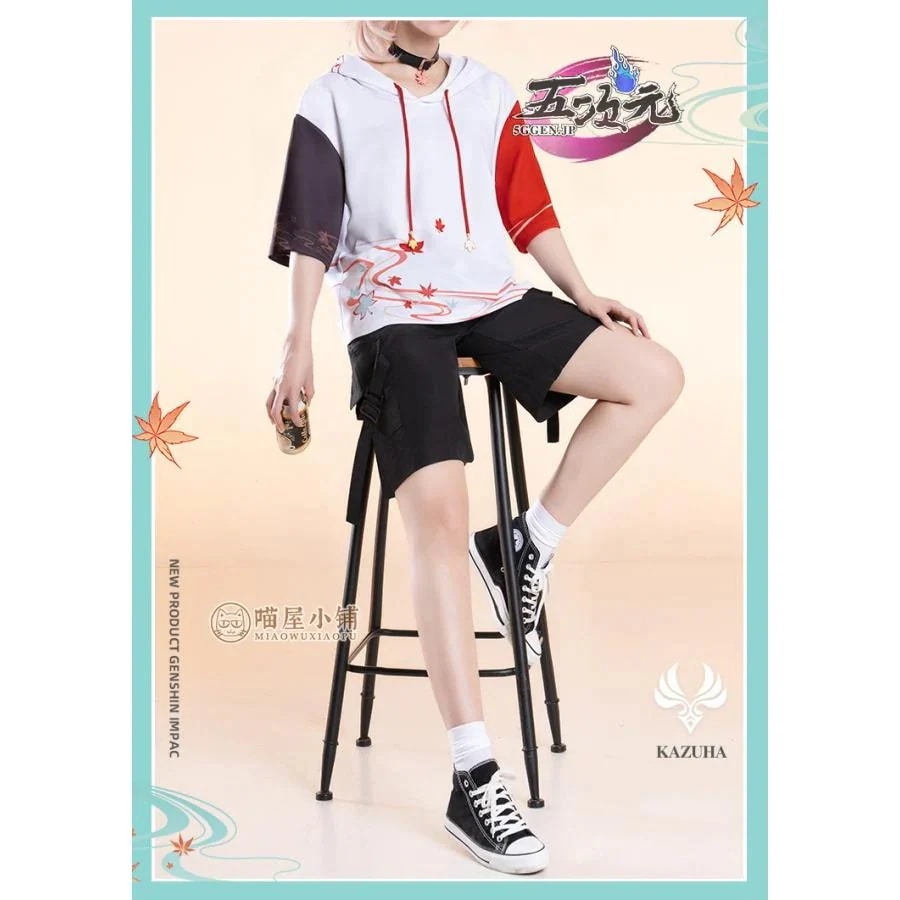 【急速出荷!】猫屋小舗　原神　コスプレ　楓原万葉　カズハ　清楓　Ｔシャツ　ウィッグ　追加可