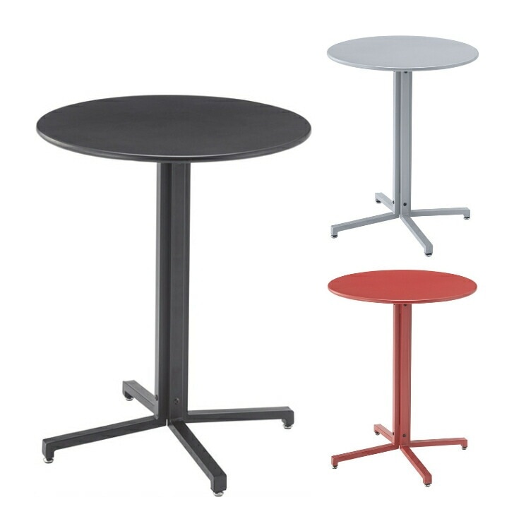 テーブル カフェテーブル 丸型 サークル ダイニングテーブル オフィス アジャスター付き スチール スタイリッシュ シンプル ブラック グレー レッド PT-330