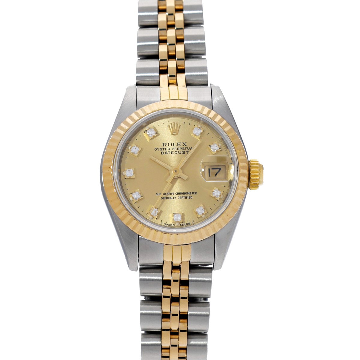 ロレックス デイトジャスト 10Pダイヤ 69173G 97番台(1986年製造) シャンパン/ダイヤモンド レディース 腕時計 自動巻き 中古 銀蔵 371,250円
