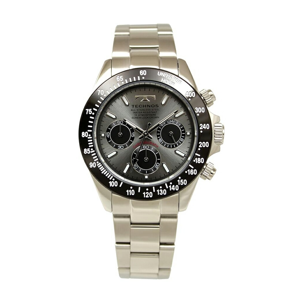 腕時計 T4C02BE メンズ シルバー ブラック クロノグラフ 10気圧防水