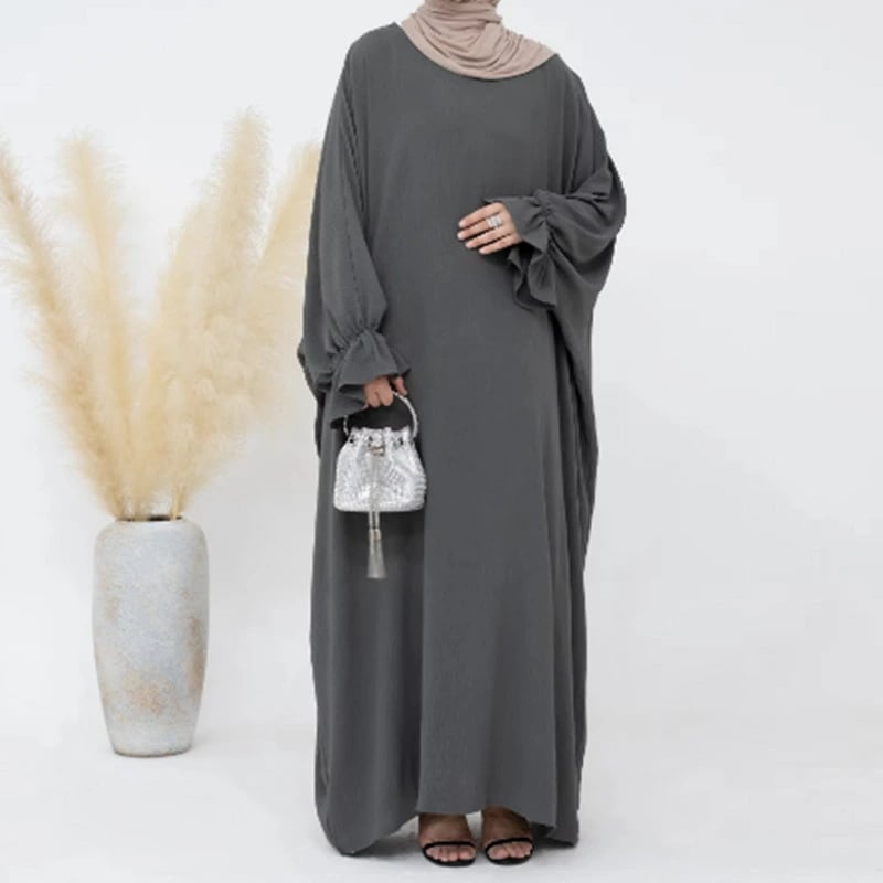 2024 新品 エスニック ドレス ワンピース ロング スカート イスラム教徒 婦人服 保守的 ゆったり トルコドバイ 無地 ドレス ローブ