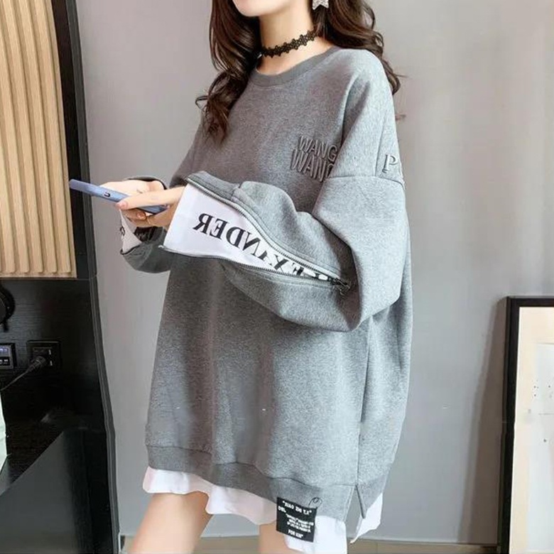 【人気上昇中】 早い者勝ち カジュアル アルファベット プルオーバー ラウンドネック スウェット レディース