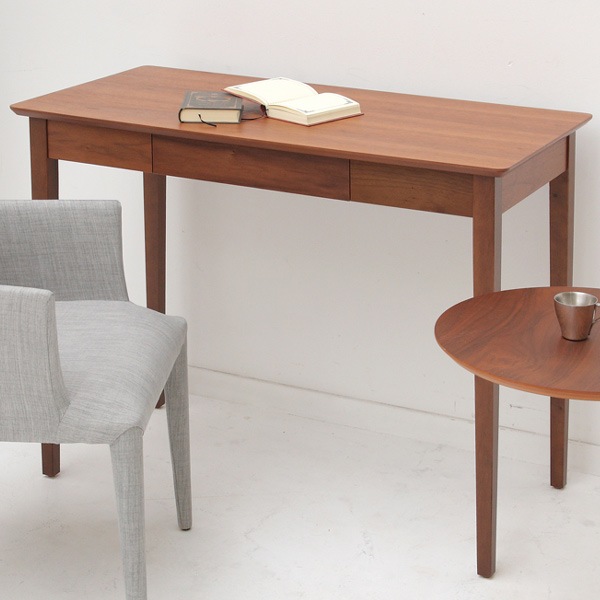 デスク 木製 ウッドデスク 幅100cm ディオーネ スリム 机 パソコンデスク コンソール 引出し付 収納 ウォルナット 天然木 パソコン PC 作業 リビング リビング学習 北欧