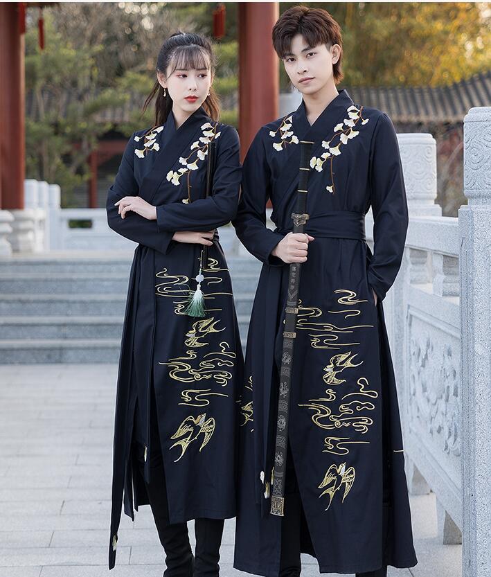 中華コスプレ衣装 チャイナ服3点セット 大人 メンズ レディース 華流 コスプレ 漢服 唐装 古代 時代劇 コスチューム 中華 ハロウィン 衣装 交差 ロング丈ブラウス スリット ロングパンツ エスニ