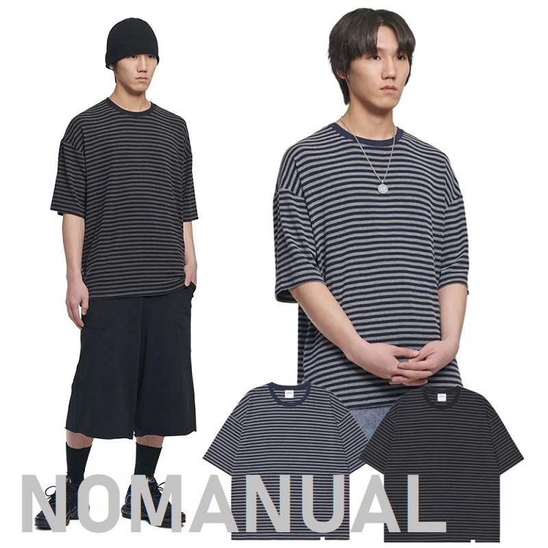 シグネチャー NM BORDER Tシャツ 2色展開 ユニセックス 韓国人気 ストリート カジュアル おしゃれ シンプル トレンド 半袖トップス