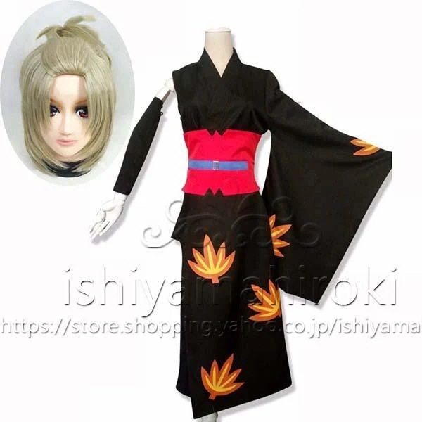 コスプレ衣装 ウィッグ 着物 cos ハロウィン仮装 コスチューム 銀魂 パーティーグッズ 変装 アニメ 風 月詠 ゲーム