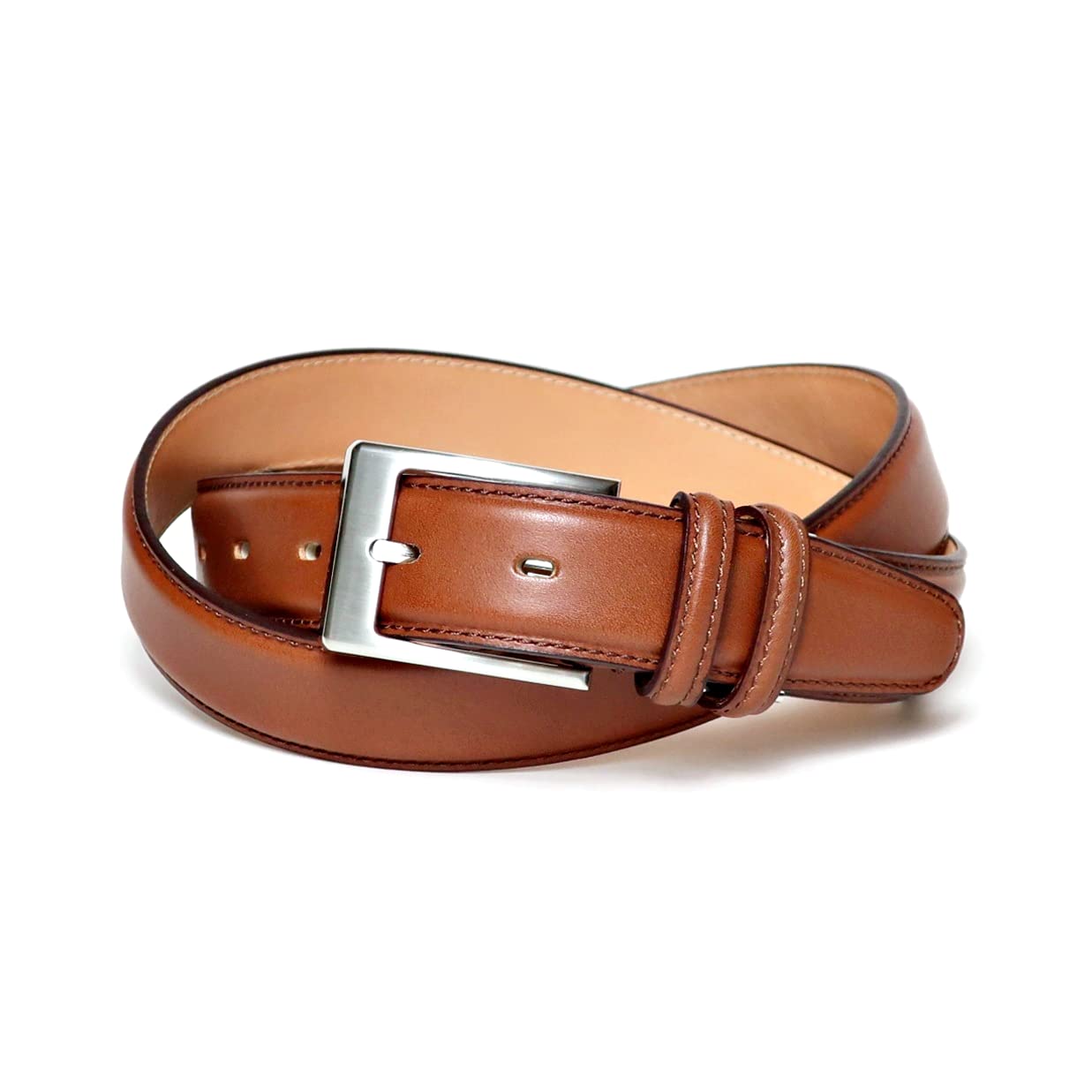 [KIETH] キース メンズ ビジネス ベルト 本革 キャメル ブラウン キップレザー 30mm幅 サイズカット調整 日本製