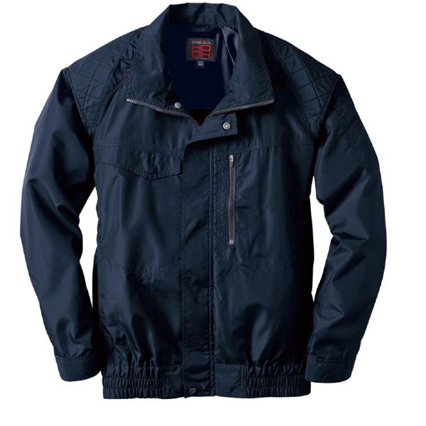 村上被服 HOOH ポリエステル製 フルハーネス対応冷感長袖ブルゾン V5511 ネイビー サイズ：8L 服単品 [バッテリー/ファン/ケーブル別売]