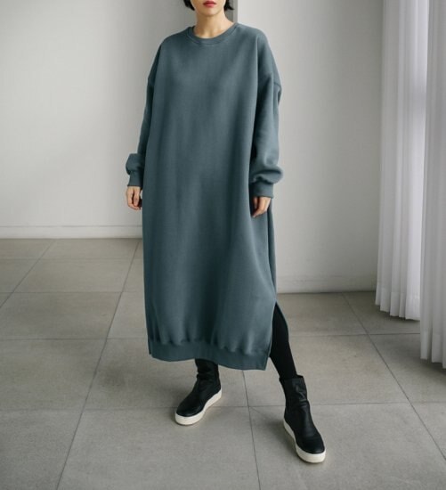 【取寄：納期2週間】ワンピース レディース スエット スウェット ロング丈 秋 冬 裏起毛 無地 温かい ワンピース レディース スエットワンピース スエット スウェット ロング丈 秋 冬 裏起毛 7,480円