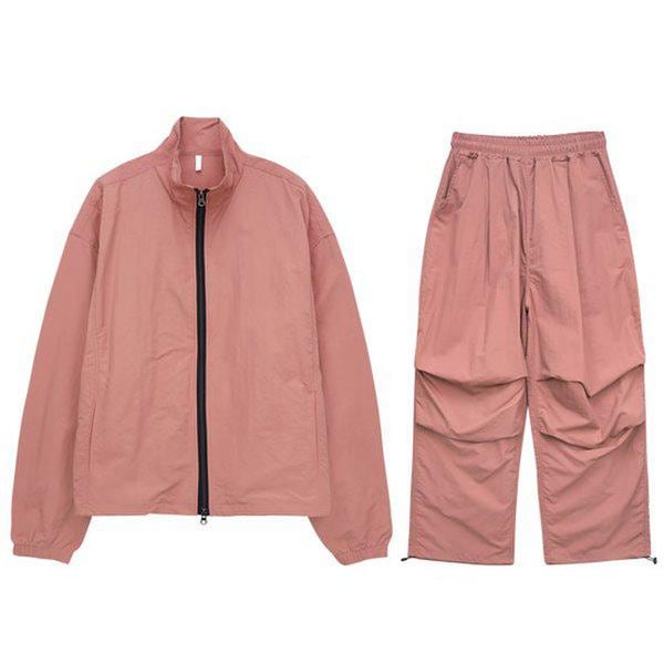 ウインドブレーカーセット 男性 ジップアップジャージ ワイドバルーンフィットパンツセット SWWT010