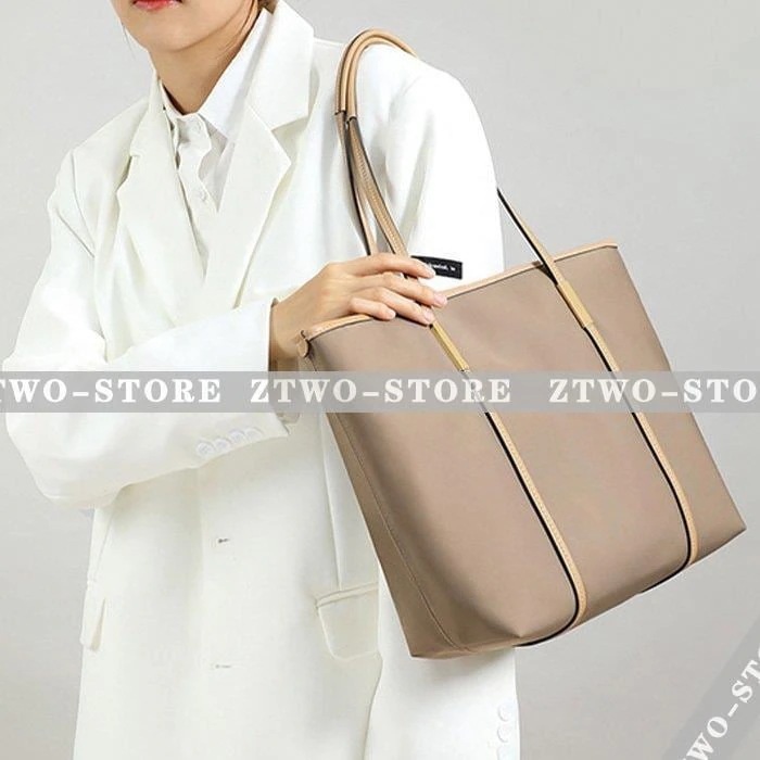 トートバッグ レディース オックスフォード 本革 牛革 ベージュ ブラック A4 お洒落 牛革使用オックスフォード高級トートバッグ レディース bag 2WAY bag