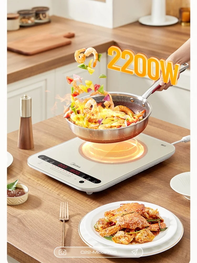 Midea-家庭用電磁調理器,高出力,高火,鍋,専用,キッチン,2200w,220v - 6