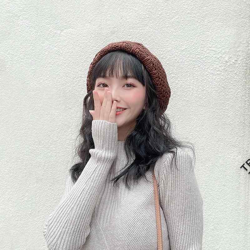 秋冬 コーデ レディース ファッション オシャレ アイテム カワイイ シンプル 大人カワイイ ウール ニット ベレー帽 韓国スタイル 画家帽子