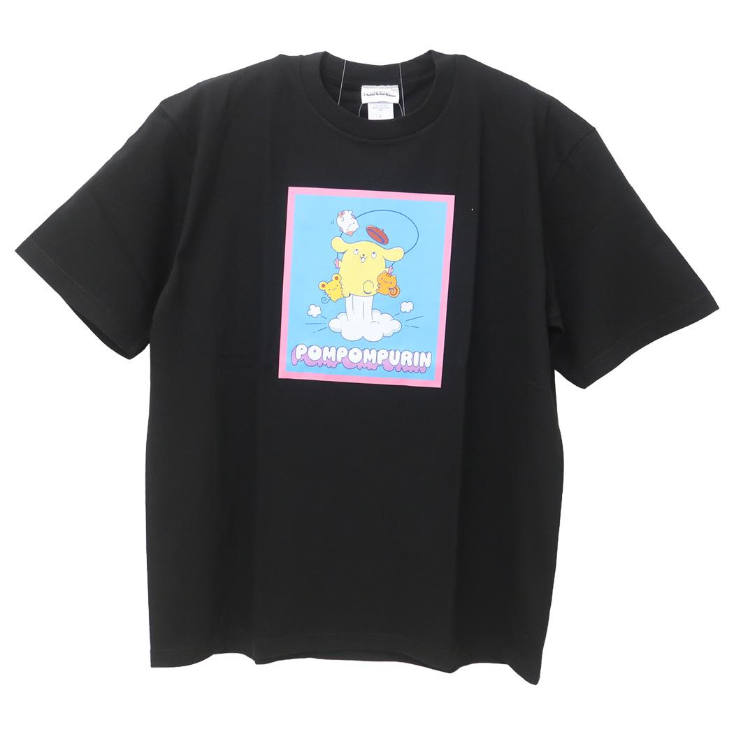 ポムポムプリン Tシャツ BIG T-SHIRTS なわとび ブラック Lサイズ サンリオ