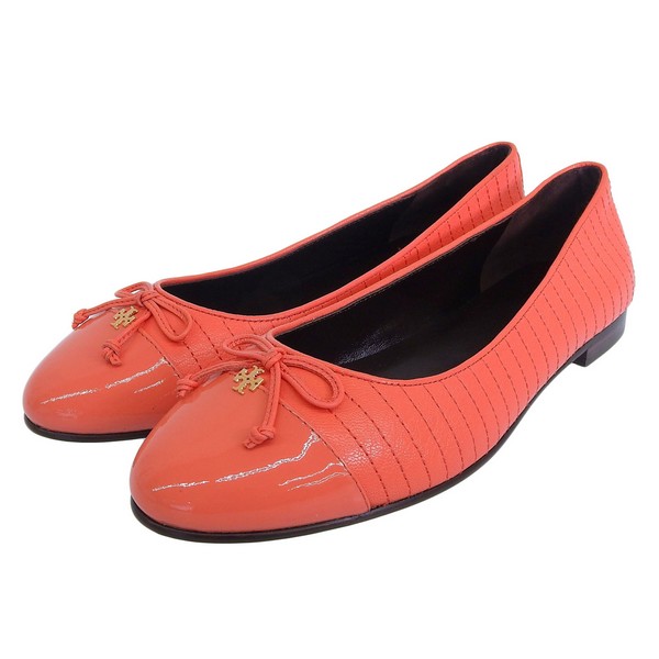 トリーバーチ 靴 レディース パンプス アウトレット 23cm レザー コーラル CAP-TOE QUILTED BALLET 159062-65023 TORY BURCH