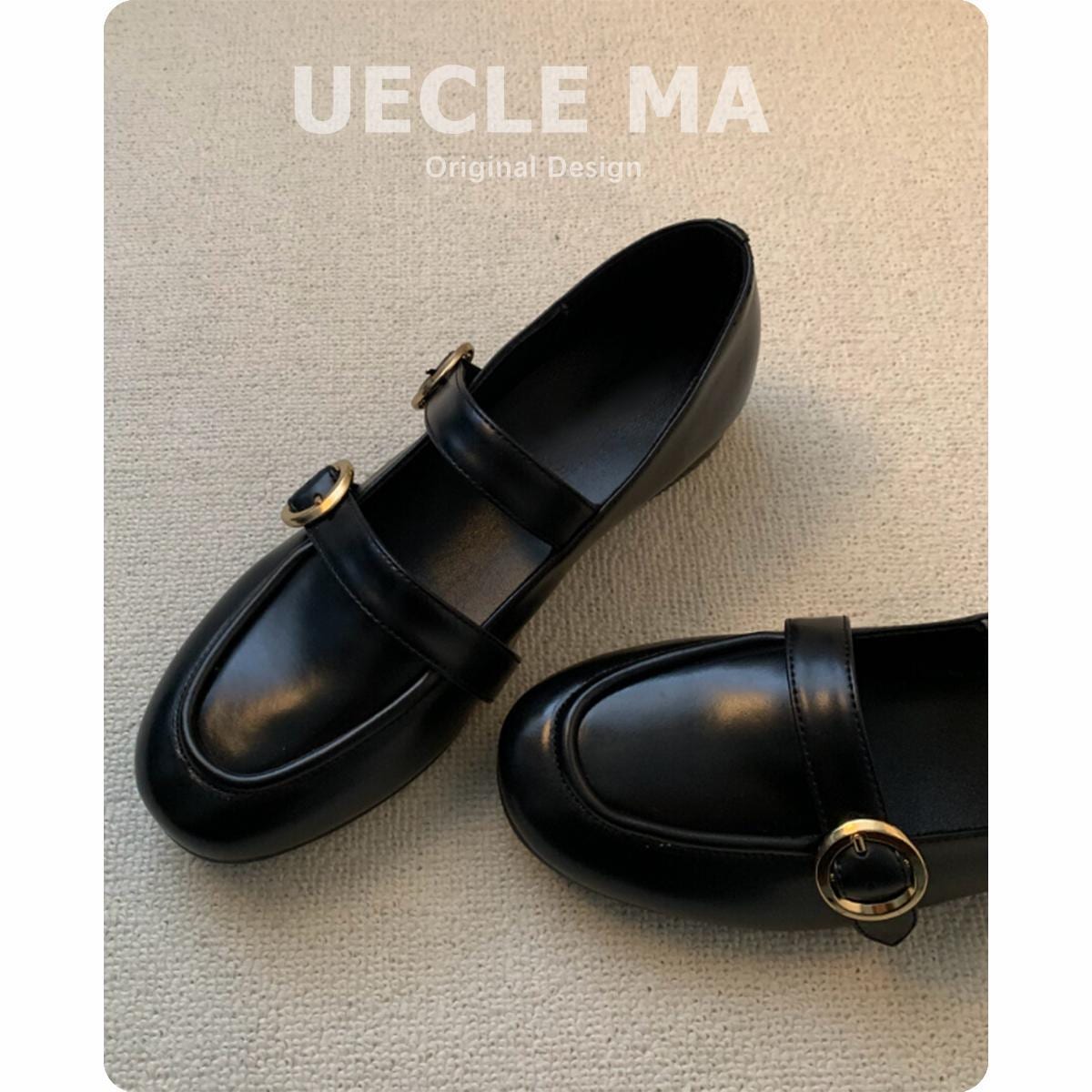 11 Cowhideバージョン女性のためのレトロラウンドトーバックルフラットシューズニューブリティッシュスタイル本革靴メアリーゼンシューズ 5,405円