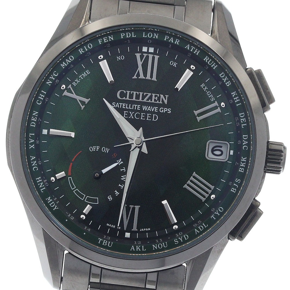 シチズン CITIZEN F150-A1CD601/CC3057-57W エクシード サテライトウェーブ GPS 500本限定 ソーラー電波 メンズ 美品 _952316【中古】