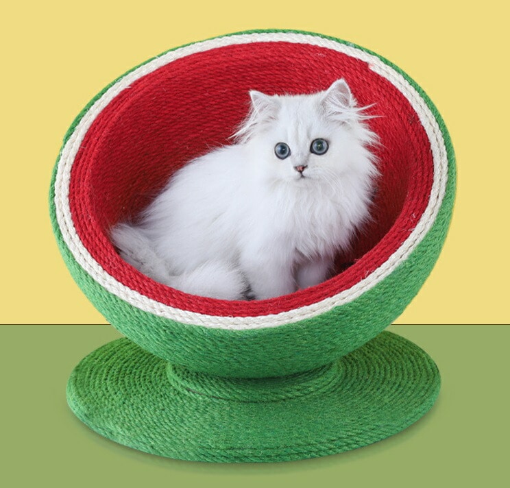 キャットタワーステップキャットタワー滑り止め付き 運動不足改善 爪研ぎ 家具破壊防止 可愛い つめとぎ 猫 ベッド 多機能 ストレス解消 すり鉢型 猫ベッド スイカ 麻 爪とぎ 6,694円