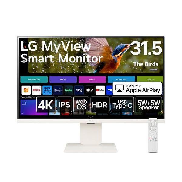 LGエレクトロニクス 32SR83U-W ホワイト 液晶ディスプレイ PCモニター 31.5型 4KwebOS搭載ディスプレイ