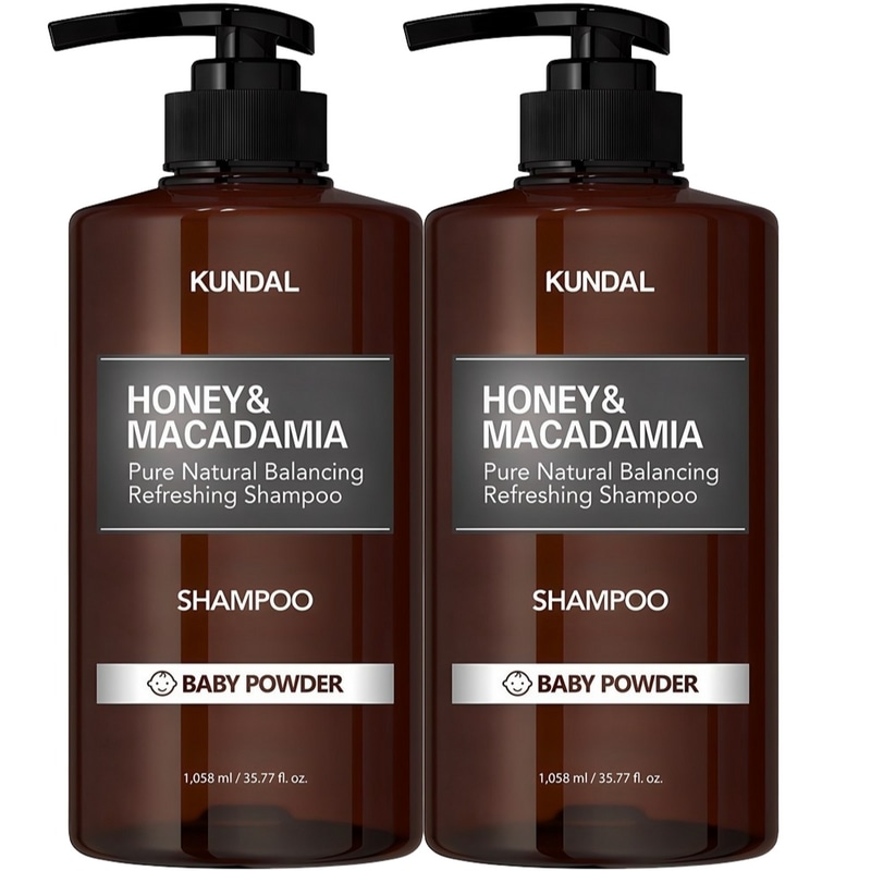 [超大容量1 + 1]ハニー＆マカダミアネイチャーシャンプーベビーパウダー香1.058L2個