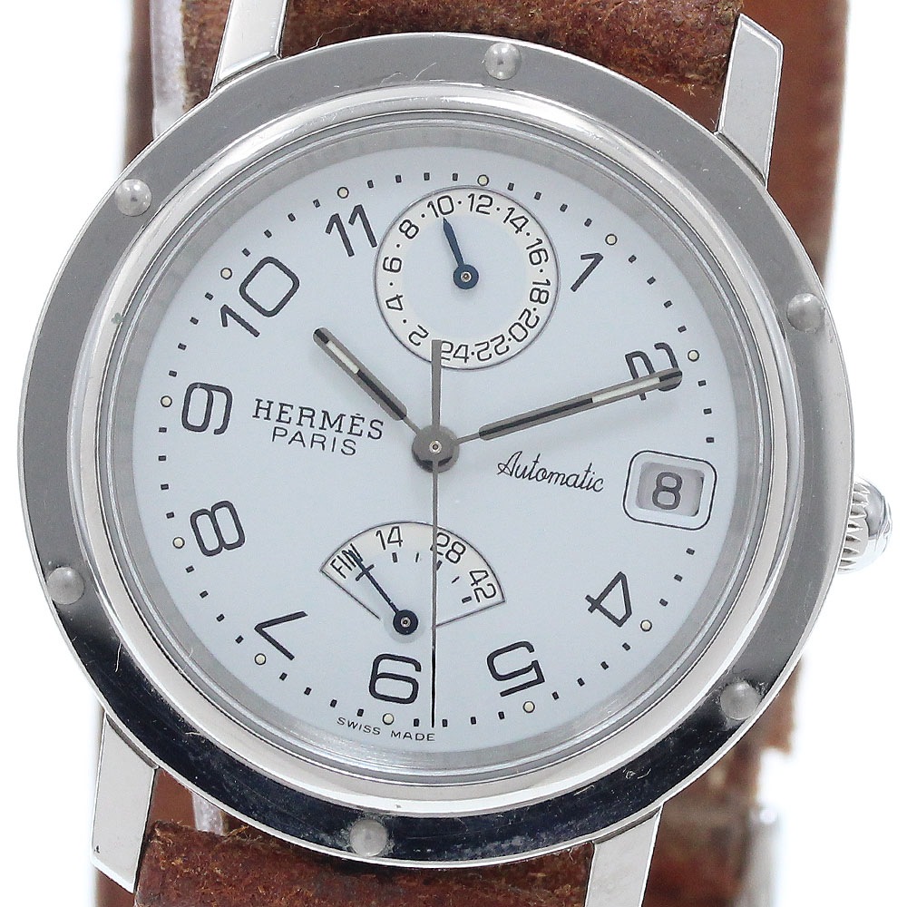 エルメス HERMES CL5.710 クリッパー パワーリザーブ GMT 自動巻き メンズ _945641【中古】