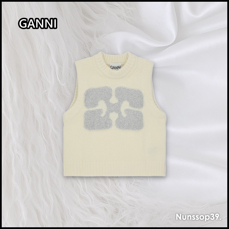 GANNI K2252 135 グラフィック ウール ミックス ベスト