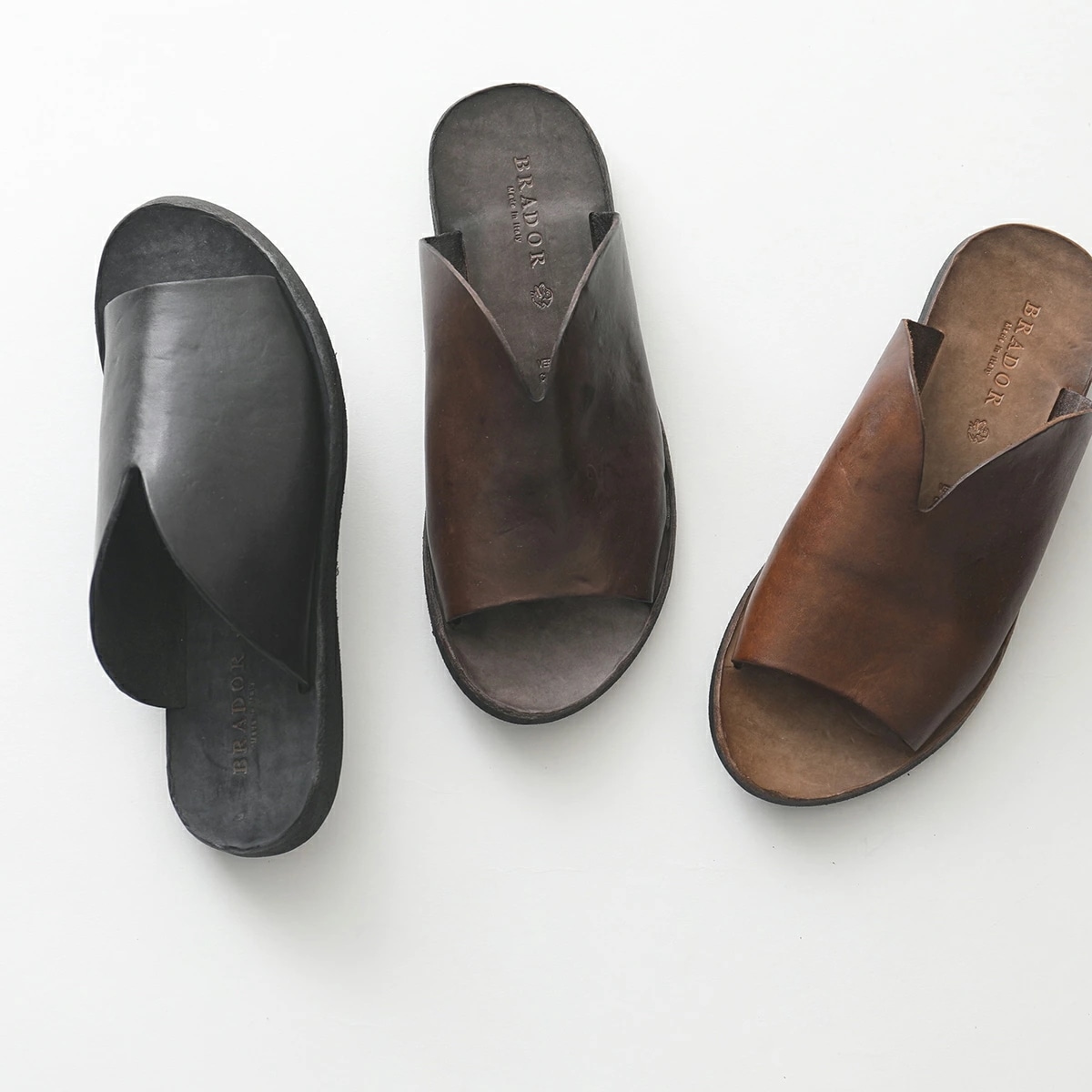 BRADOR ブラドール 34571 カラー3色 レザー フラットサンダル コンフォート 靴 レディース