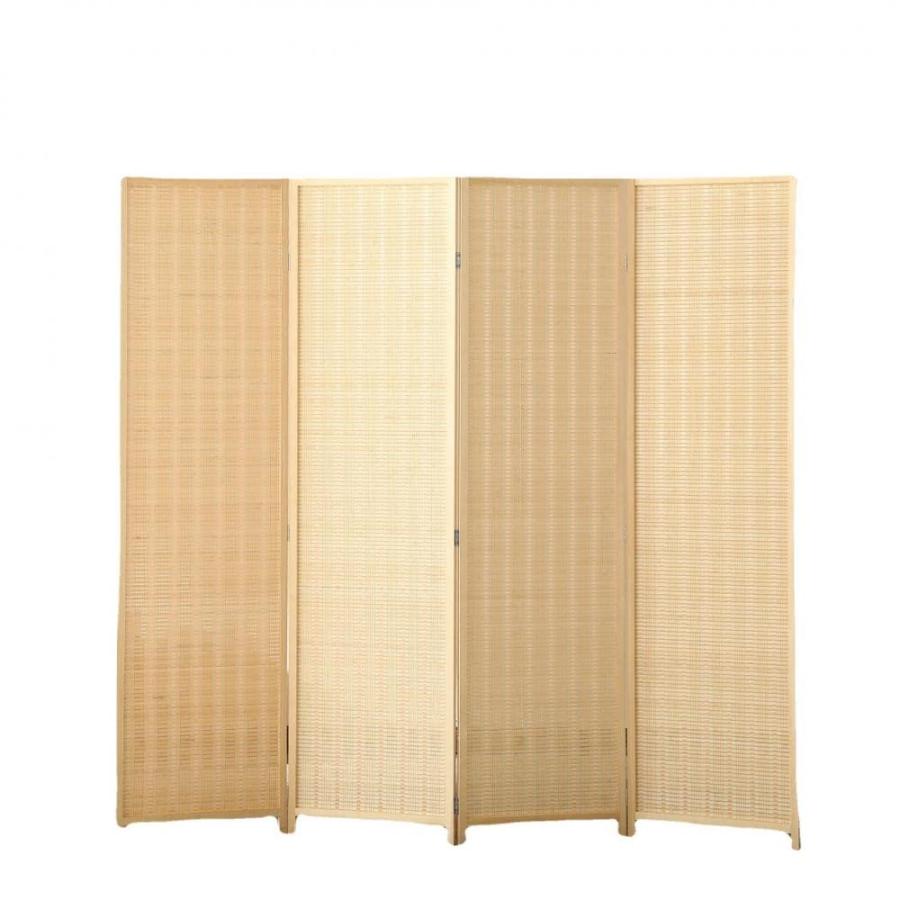 屏 4連 間仕切り 和衝立 パーテーション 折りたたみ 木製 紙縒 編み込み 衝立 仕切り スクリーン インテリア 目隠し 軽量 組立不要 移動便利 家庭用 コンパ