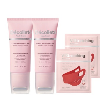 ベラス デコルテ ネッククリーム 50ml 2本+V ストレッチ バンドマスク 2本