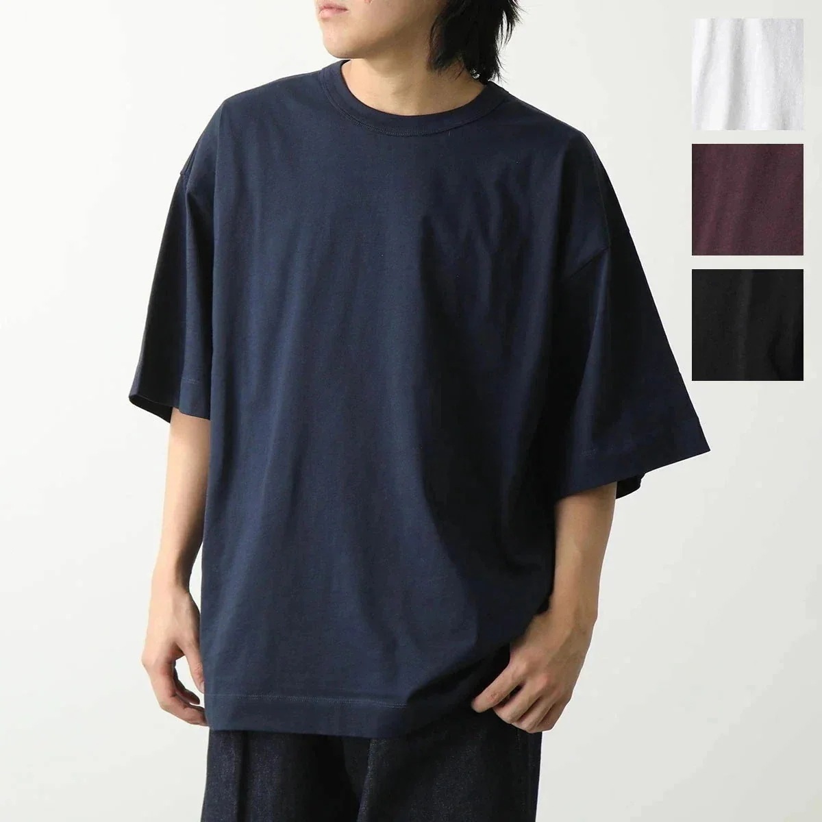 DRIES VAN NOTEN ドリスヴァンノッテン Tシャツ HEIN 021103 8600 メンズ 半袖 クルーネック カットソー オーバーサイズ カラー2色