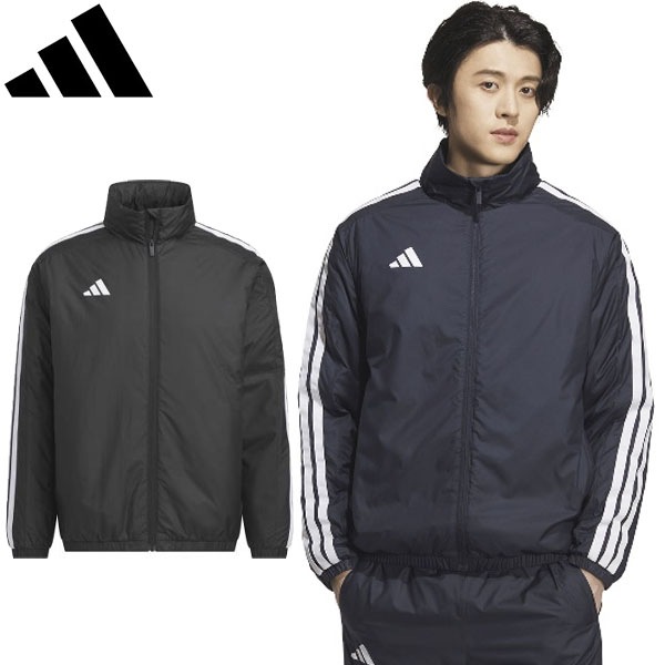 adidas アディダス スリーストライプス ルーズフィット 中綿 入りウインドジャケット ウォーマージャケット メンズ IS425