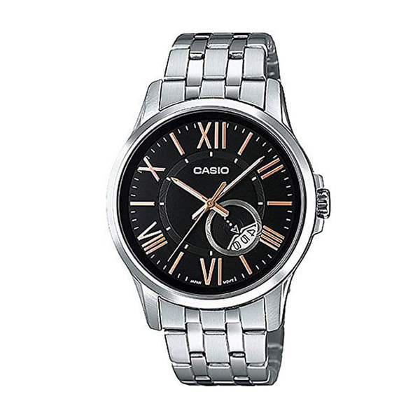 MTP-E105D-1A クラシック男性用アナログメタル腕時計