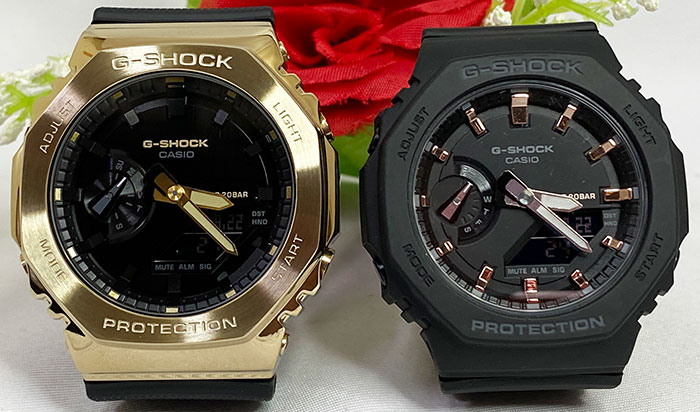 恋人たちのGショック ペアウオッチgショック 人気 婚約　夫婦 高級　クリスマス プレゼント おすすめ G-SHOCK カシオ 2本セット gショック GM-2100G-1A9JF GMA-S21