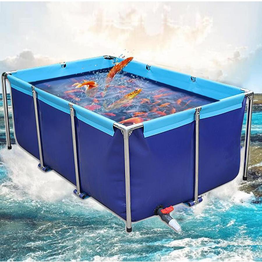 水槽セット プール 大型 フレームプール 屋外水槽 大型水槽 長方形プール 立体養魚池 ファミリープール 大きい水槽 空気入れ不要 キャン