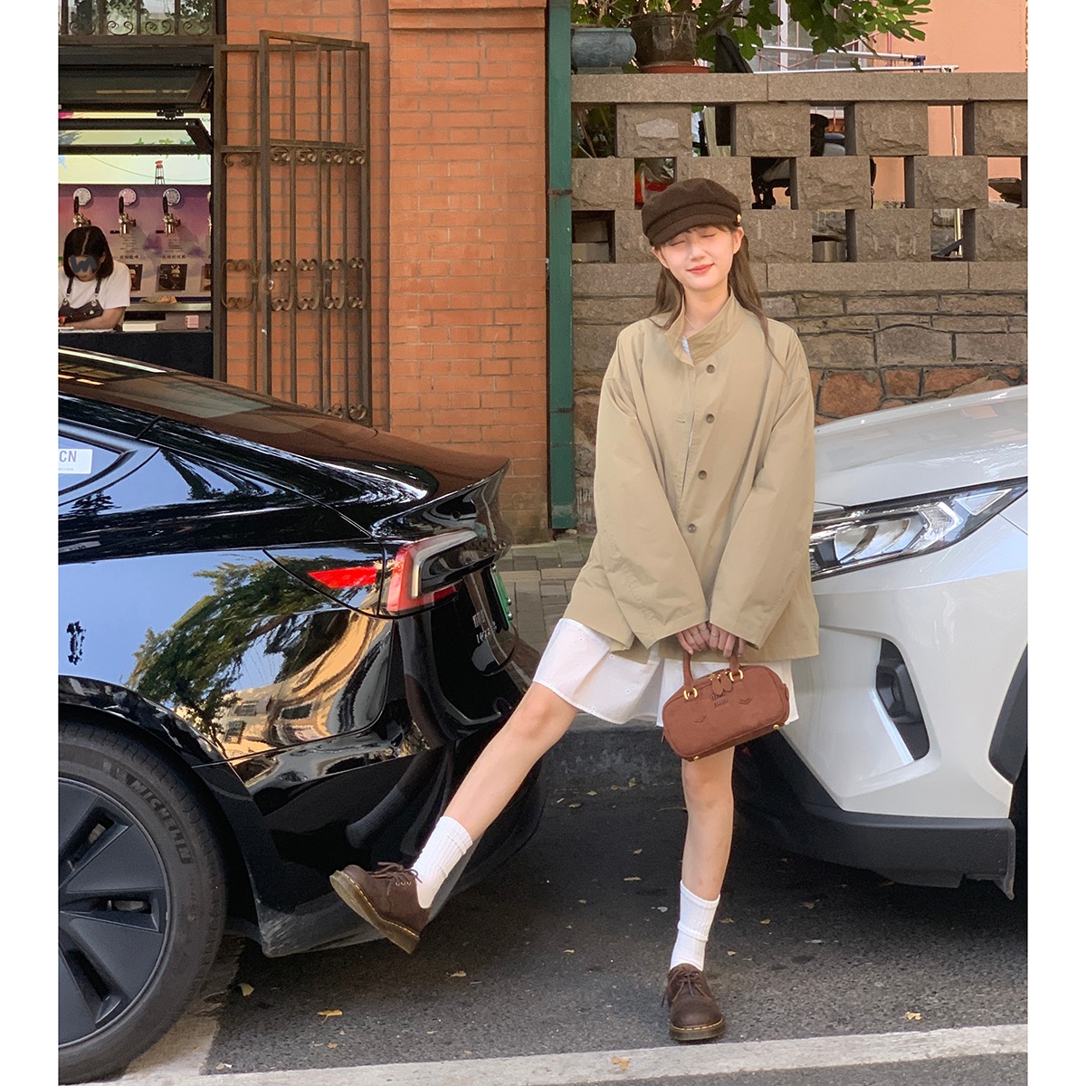 ショートウインドブレーカージャケット 2024秋 韓国風 レトロ 優しい おしゃれ 万能トップス