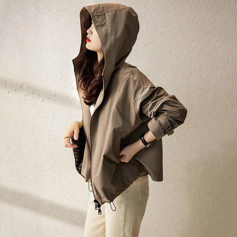 マウンテンパーカーレディースジャケットカジュアルアウターブルゾン秋服細身着痩せ秋コーデアメカジレトロビジネス春秋ゆったり通勤通学