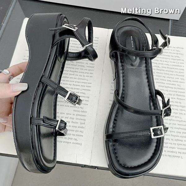 レディース夏サンダル ストラップ プラットフォームサンダル RM82