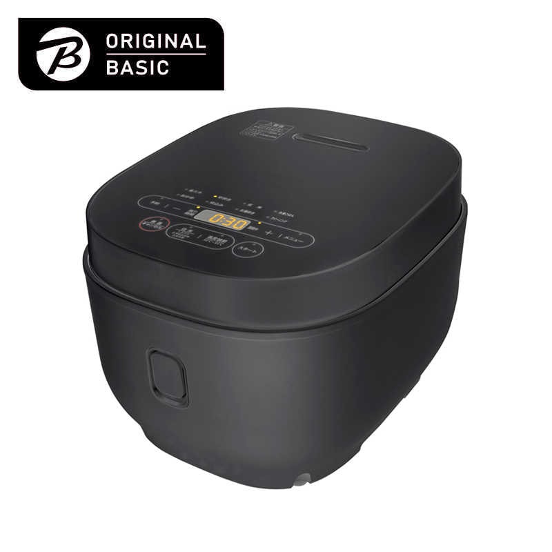 ORIGINALBASIC　温度調節機能付き 炊飯器 5.5合［マイコン式 /低温調理］　BKS-55 ブラック