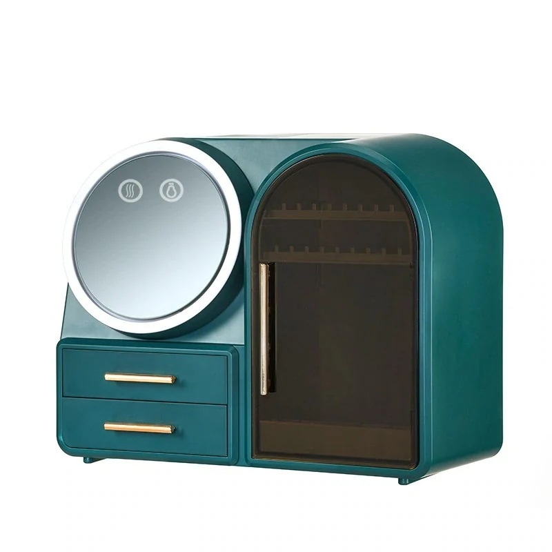 メガ割 化粧品収納ボックスデスクトップ口紅スキンケアアクセサリー収納防塵化粧箱化粧鏡収納ボックス福袋