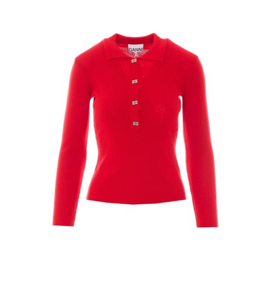 GANNI Women Polo Shirts A1170006 06P Red
