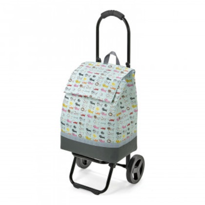 CHARMISS シャルミス ショッピングカート ネコ柄 スカイブルー 15-5038-81