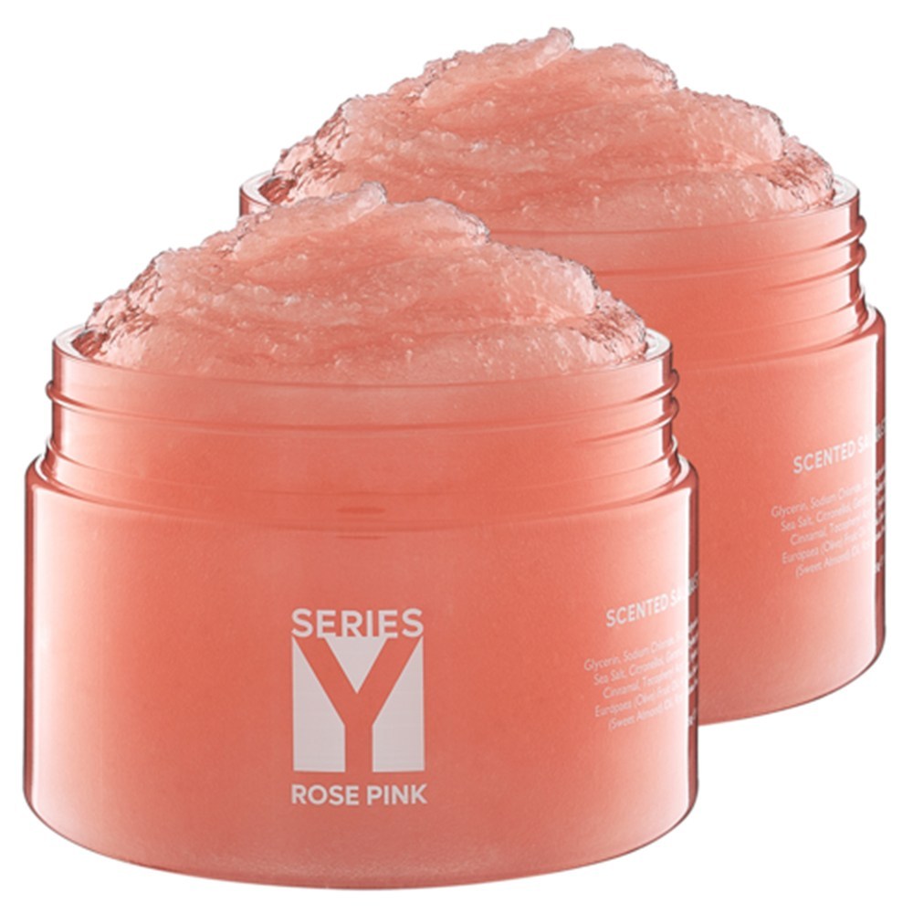 シリーズワイシンテッドサウナスチームソルトボディスクラブローズピンク450g2個