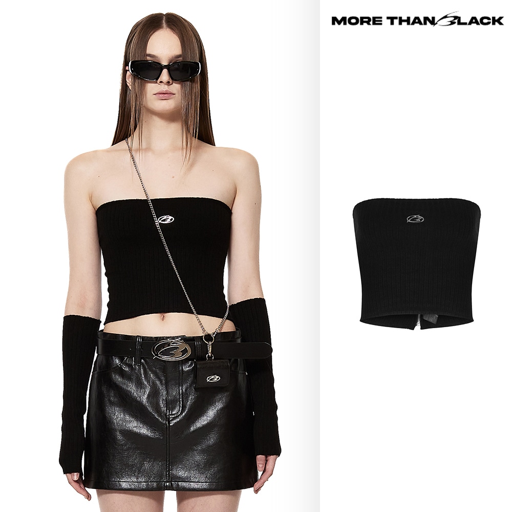 [MORE THAN BLACK] LOGO KNIT TANK TOP