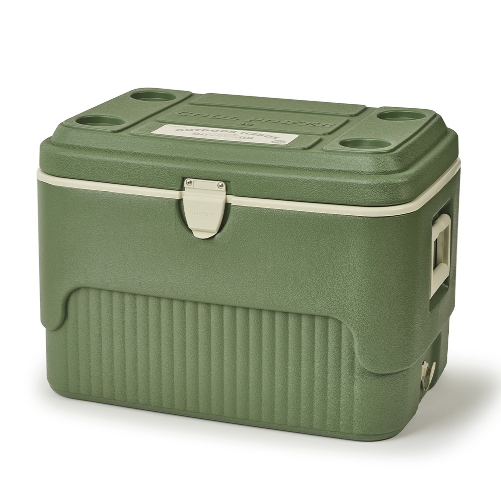 グラスロックアウトドアアイスボックス56L（カーキ）