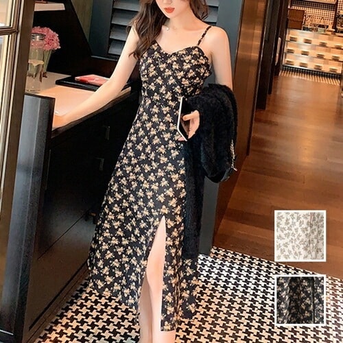 ワンピース カジュアル ロング マキシ丈ワンピ 韓国 ファッション レディース 秋 冬 カジュアル コーデ シンプル 定番 セレカジ 20代 30代 40代 2025 ロングスリット コーデュロ 5,073円