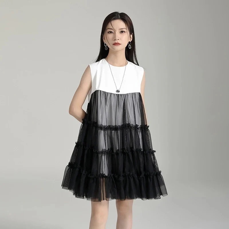 【J.Fashion】 ワンピ今週の割引は 25% オフですース風 チュニック ニセ2セット 夏 Aライン 体型カバー ショートワンピース ロングブラウス マッシュ ゆったり レディース おしゃれ 上