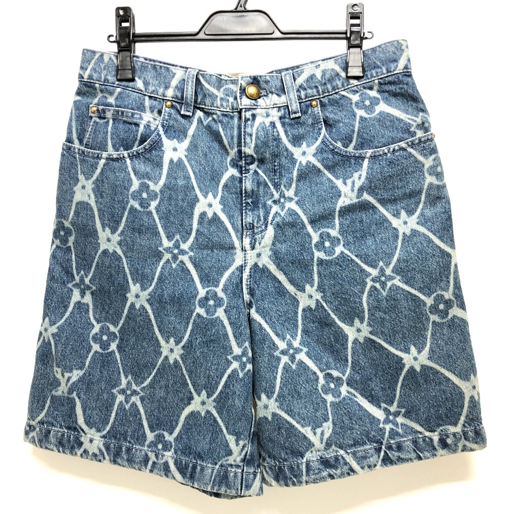 デニムパンツ 1AFQFD モノグラムプリント デニムショーツ アパレル ハーフパンツ ボトムス ズボン デニム ブルー