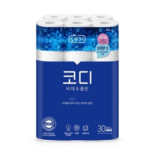 コーディネイティブパルプ3重ダストレスビデアンクリン30m x 30ロール1パック衛生トイレットペーパートイレ 6,037円