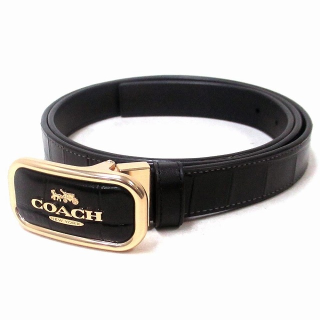コーチ ベルト COACH アウトレット バックル カットトゥサイズ リバーシブル モーガンクロコ柄 レディース ベルト CR913 IMBLK 9,856円